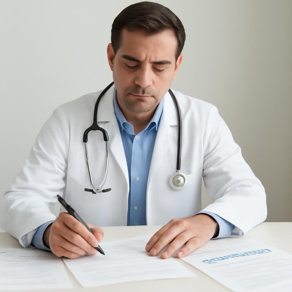 Médecin et documents d'assurance emprunteur pour risque aggravé
