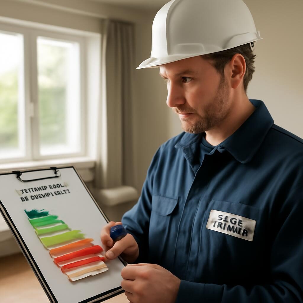 Diagnostiqueur immobilier certifié réalisant un DPE avant vente d'une maison