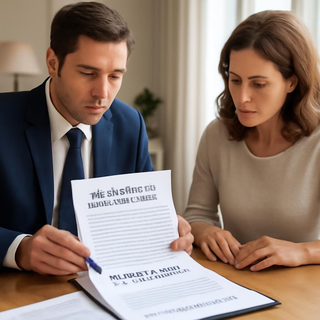 Agent immobilier et vendeur passant en revue les diagnostics obligatoires avant signature