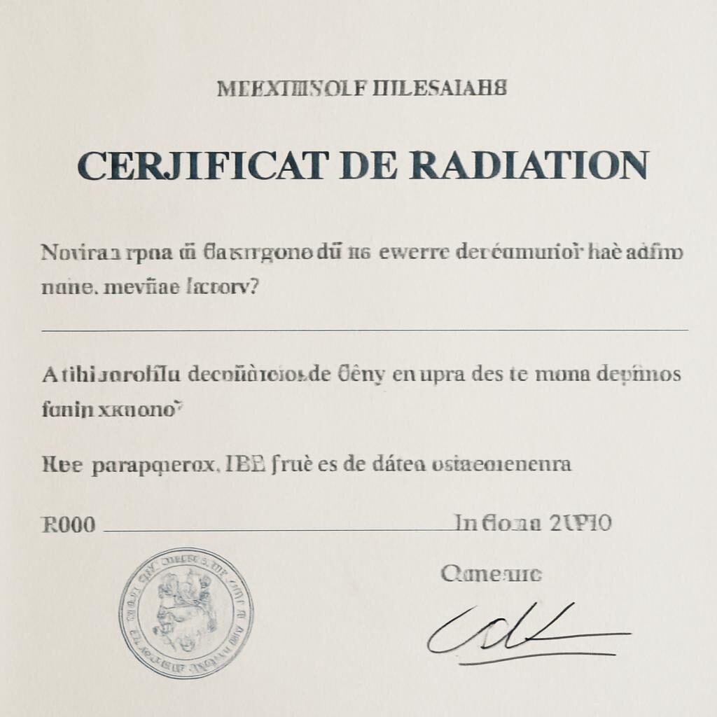 Document officiel de radiation du fichier FICP