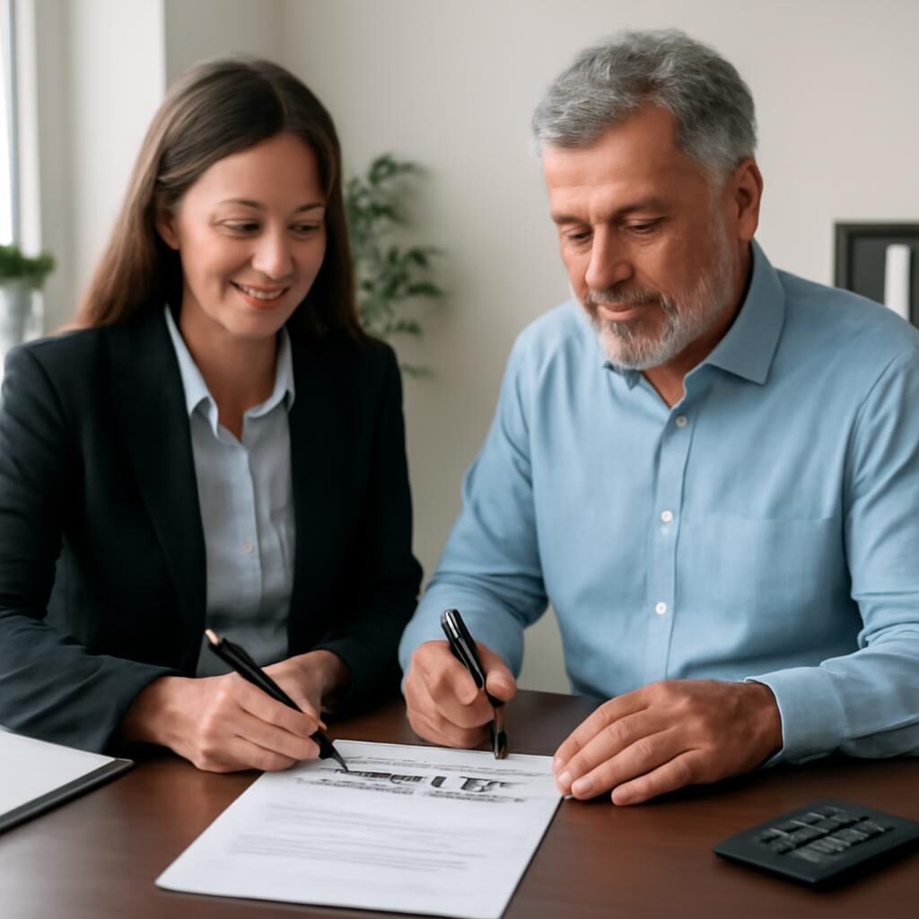 Signature d'un mandat de vente exclusif avec un agent immobilier