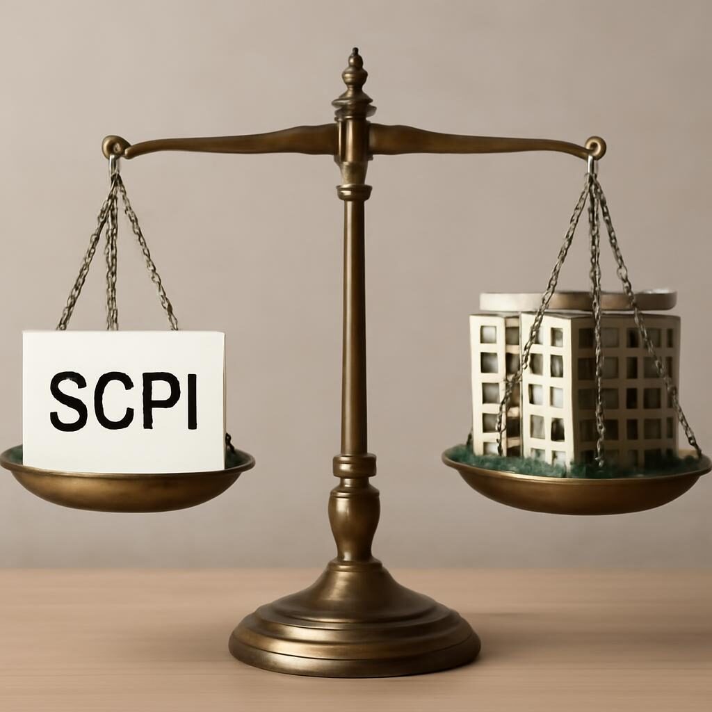 Balance symbolique entre investissement SCPI et immeuble locatif