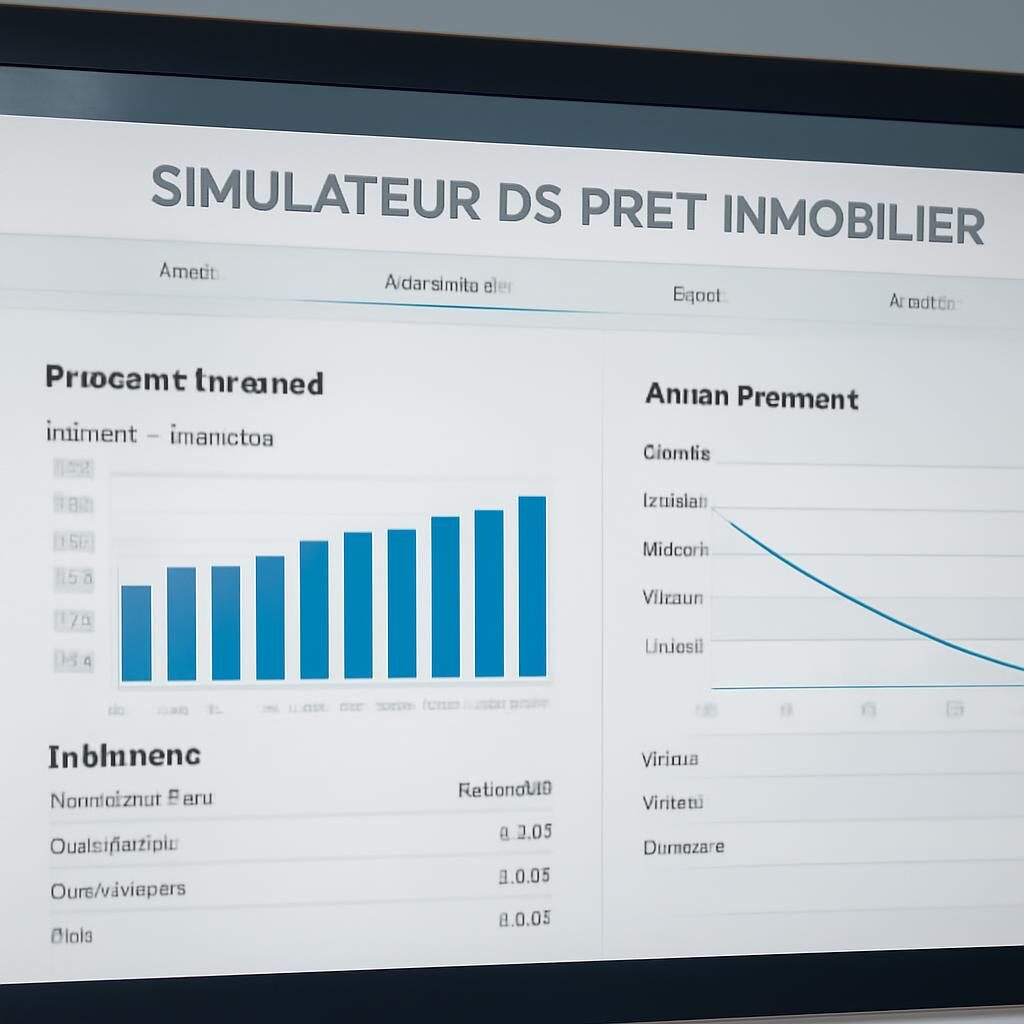 Écran simulateur prêt immobilier avec graphique d'amortissement