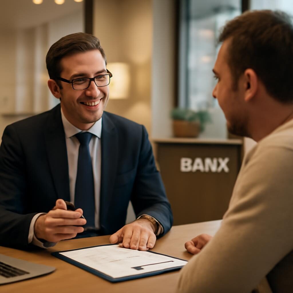 Banquier expliquant l impact du taux directeur BCE au client