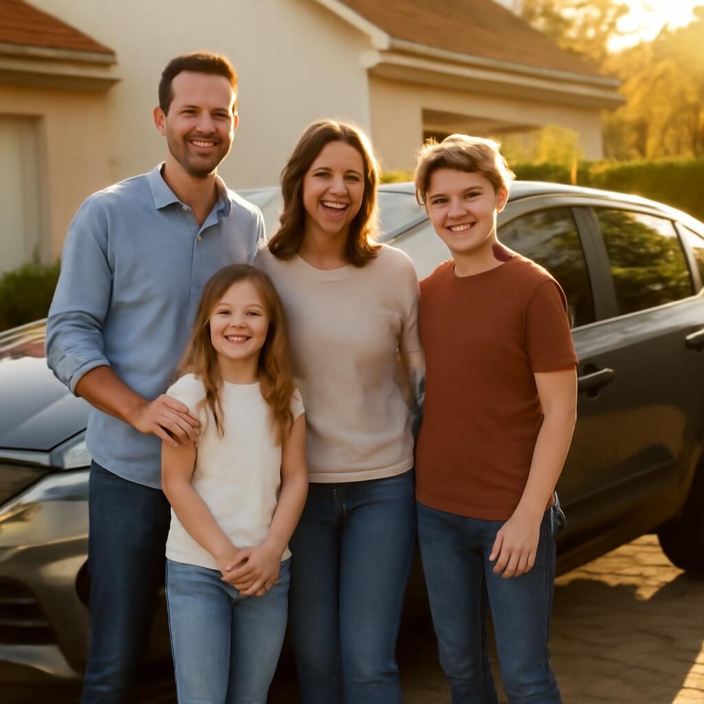 Famille voiture neuve allée crédit auto réussi
